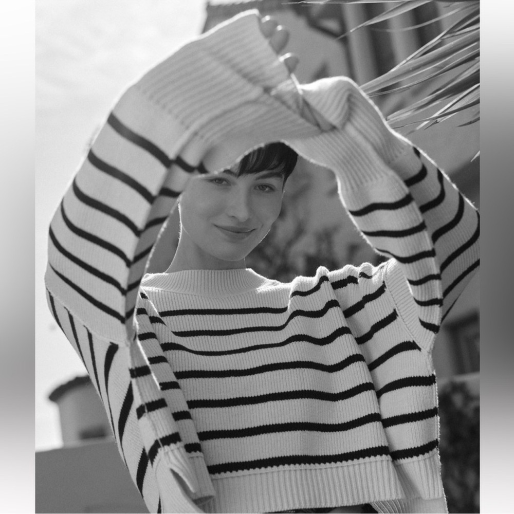 NWT Free People Easy Street Stripe Crop Pullover - Picture 4 of 8
